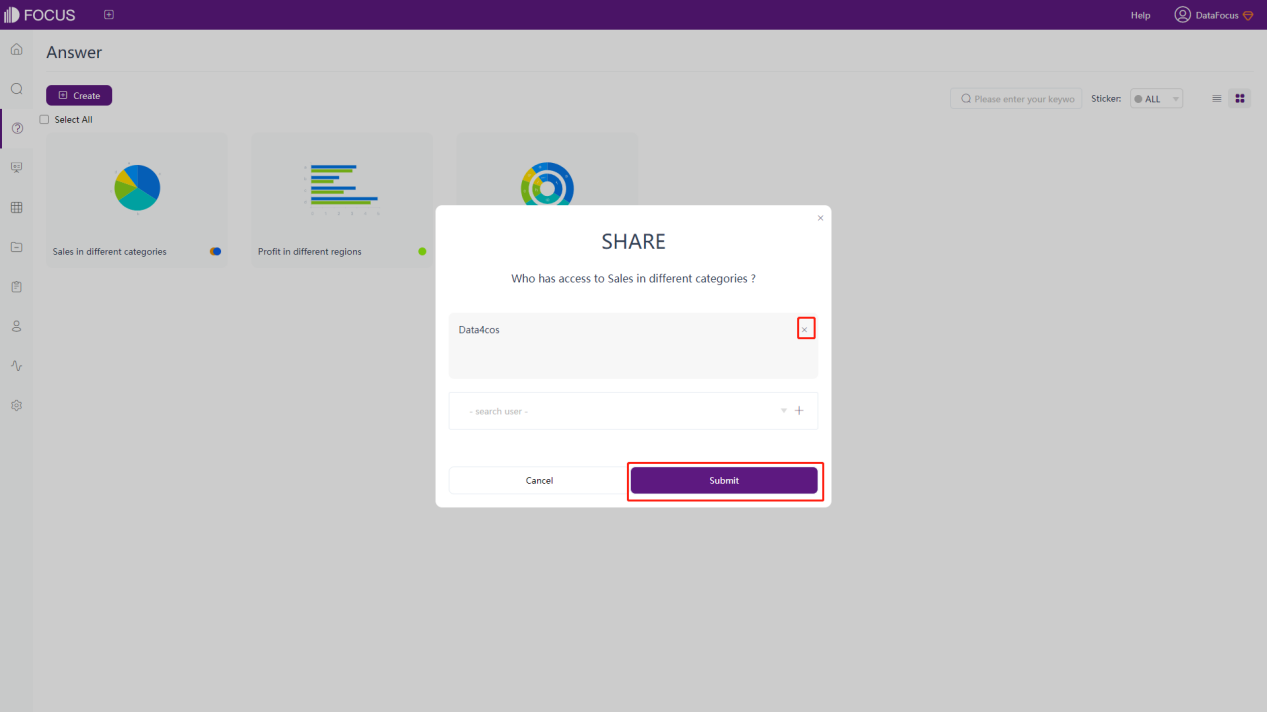 Figure 4-4-5 answer share - unshare